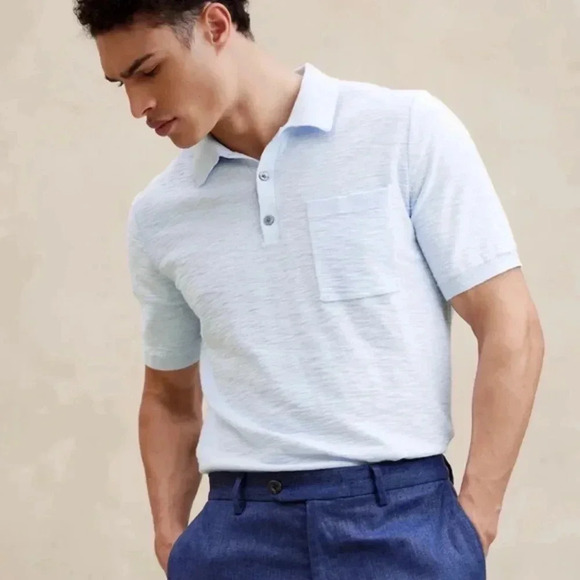COTTON SLUB SWEATER POLO - Picture 1 of 6